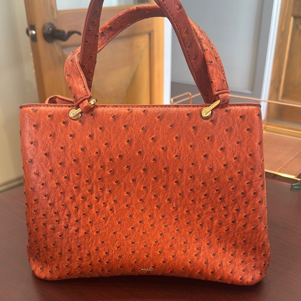 Elegant Orange/Brown Bow Handbag - Picture 5 of 12